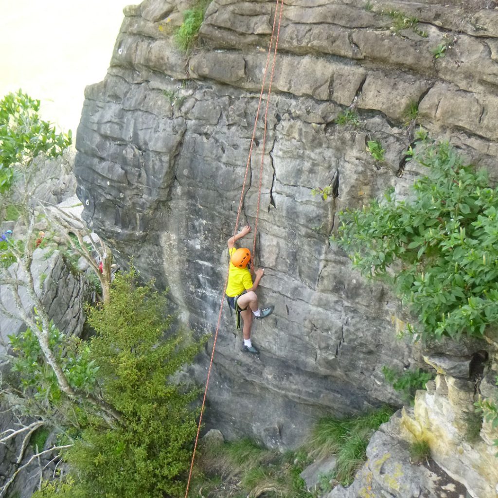 Top Rope Rock Climbing Adventure New Zealand Raglan Rock NZ